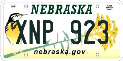 NE license plate XNP923