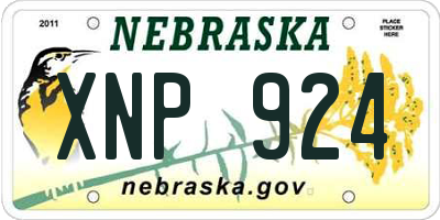 NE license plate XNP924