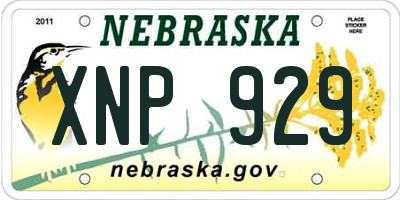 NE license plate XNP929