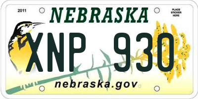 NE license plate XNP930