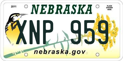 NE license plate XNP959