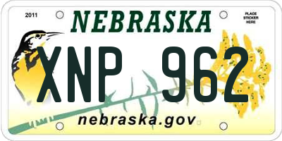 NE license plate XNP962