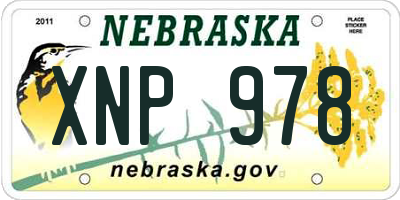 NE license plate XNP978