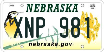 NE license plate XNP981