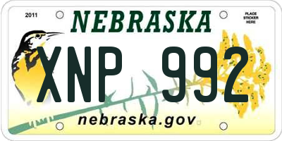 NE license plate XNP992