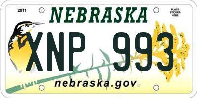 NE license plate XNP993