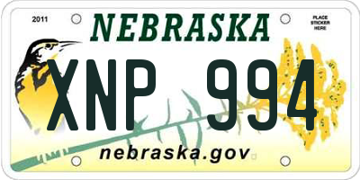 NE license plate XNP994