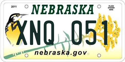 NE license plate XNQ051