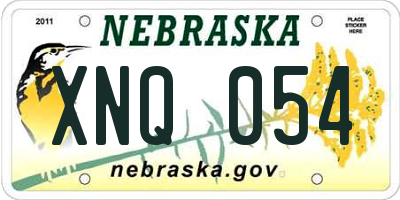NE license plate XNQ054