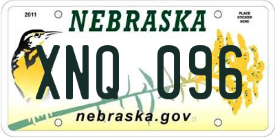 NE license plate XNQ096