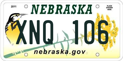 NE license plate XNQ106