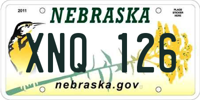 NE license plate XNQ126