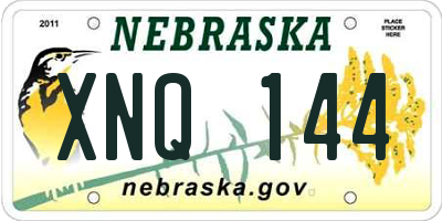 NE license plate XNQ144