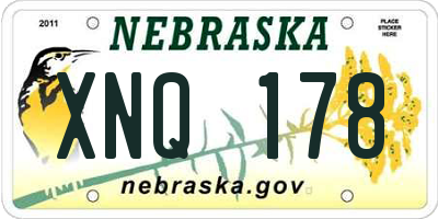NE license plate XNQ178