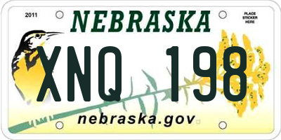 NE license plate XNQ198