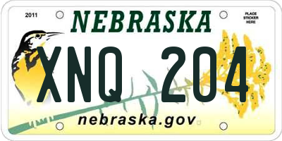 NE license plate XNQ204