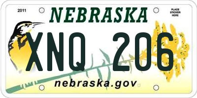 NE license plate XNQ206