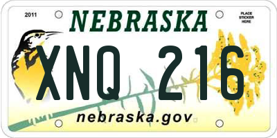 NE license plate XNQ216