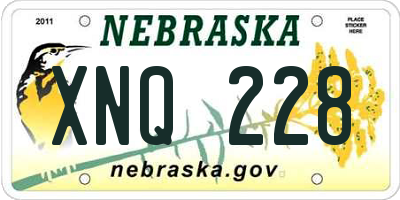 NE license plate XNQ228
