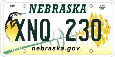 NE license plate XNQ230