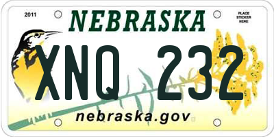 NE license plate XNQ232