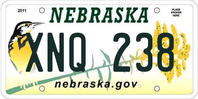 NE license plate XNQ238