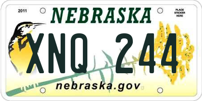 NE license plate XNQ244