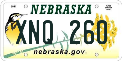 NE license plate XNQ260