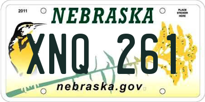 NE license plate XNQ261