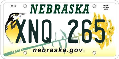 NE license plate XNQ265