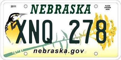 NE license plate XNQ278