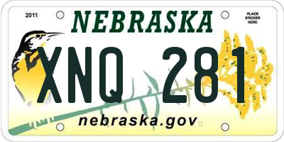 NE license plate XNQ281