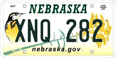 NE license plate XNQ282