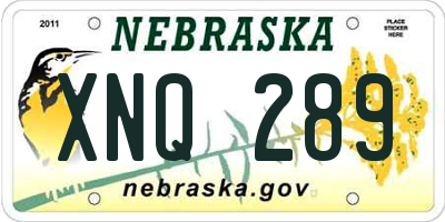 NE license plate XNQ289