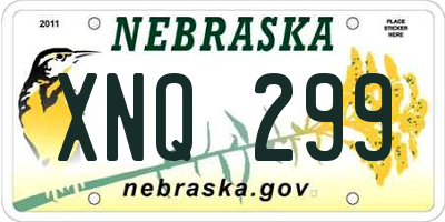 NE license plate XNQ299