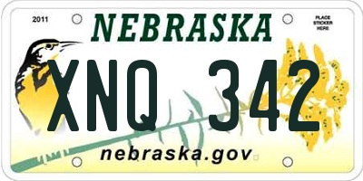 NE license plate XNQ342