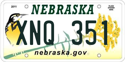 NE license plate XNQ351