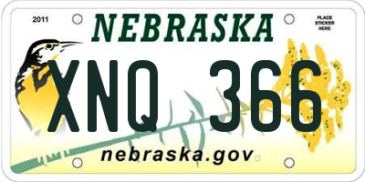 NE license plate XNQ366