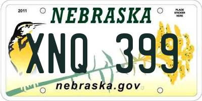 NE license plate XNQ399