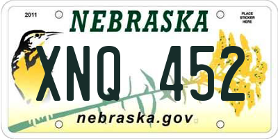 NE license plate XNQ452