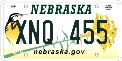 NE license plate XNQ455