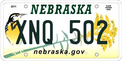 NE license plate XNQ502