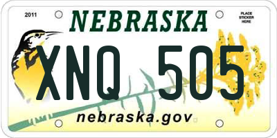 NE license plate XNQ505