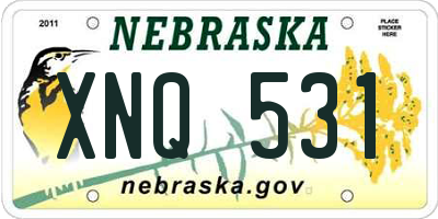 NE license plate XNQ531