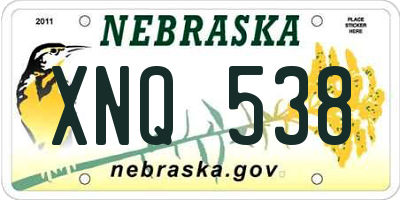 NE license plate XNQ538