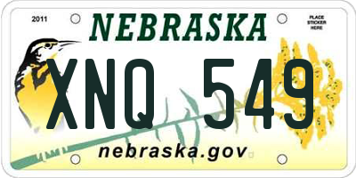 NE license plate XNQ549