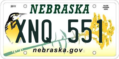 NE license plate XNQ551