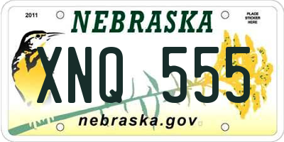 NE license plate XNQ555