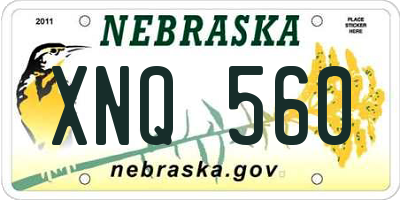 NE license plate XNQ560