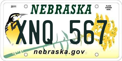 NE license plate XNQ567